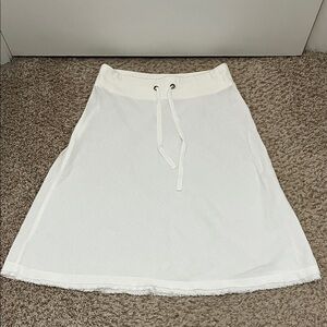 Eileen Fisher White Knit Mini Knee Length 100% Organic Linen Skirt - Size PS